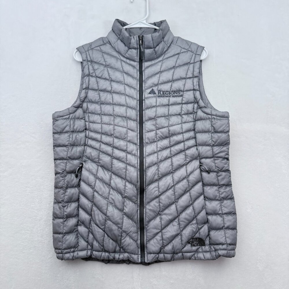 The North Face Puffer Vest Womens L Full Zip Lightweight Thermobal Line